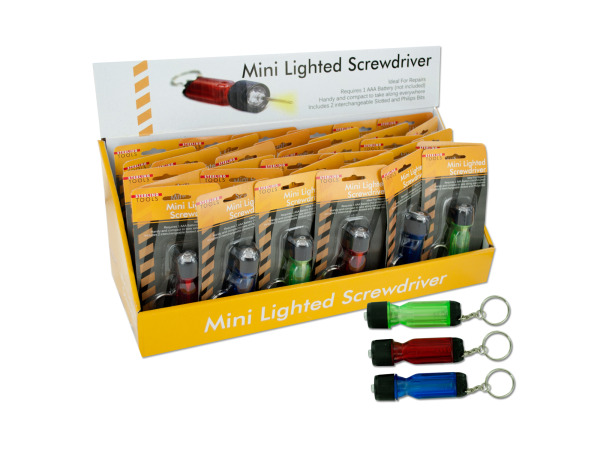Lighted screwdriver key chain display