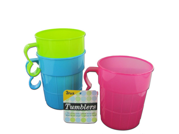 Plastic tumblers with handle